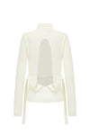 SWAYING/KNIT hollow back turtleneck pullover SW23AW1T19 white